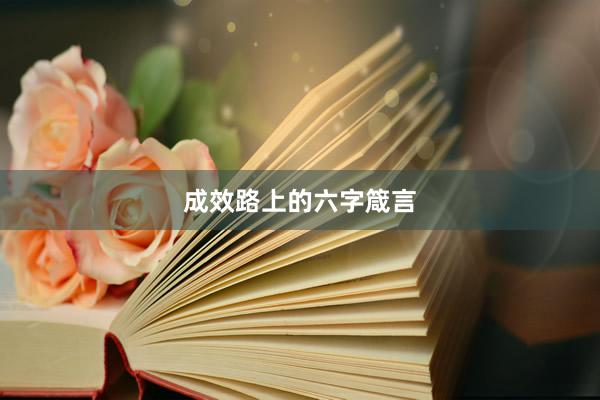 成效路上的六字箴言