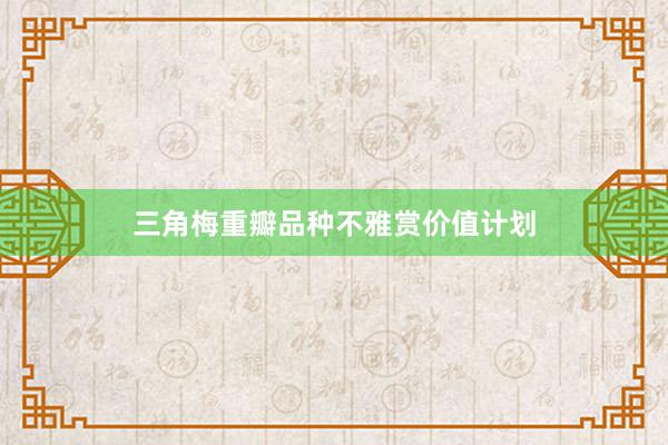 三角梅重瓣品种不雅赏价值计划